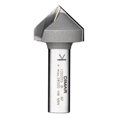 Фреза Dimar 1050229 V паз 90 гр. D31,8x25,4 L63,5 хвостовик 12